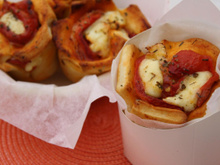 Pizza wrap poivrons et brie aux olives