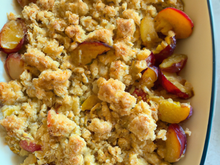Crumble aux mirabelles et pommes
