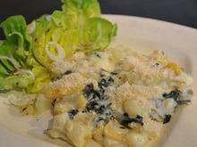 Gratin de rutabagas, pommes de terre et blettes