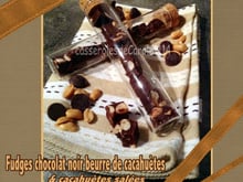 Fudges chocolat noir beurre de cacahuètes et cacahuètes salées