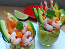 Verrine avocat crevettes pamplemousse