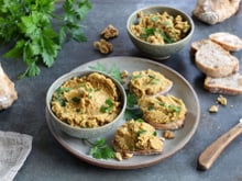 Rillettes végétariennes aux lentilles corail, Noix de Grenoble AOP et champignons