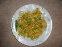 Tagliatelles au poulet et curry