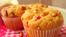 Cupcakes salés au Kiri, poivrons et pignons de pin