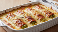 Poireaux roulés au jambon