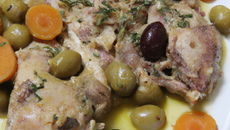 Lapin aux olives, navets confits