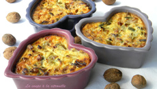 Clafoutis au roquefort aux noix et aux poireaux