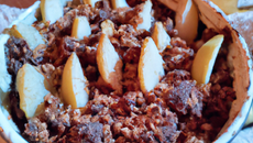 Crumble Poire aux pépites de chocolat