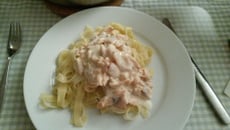 Tagliatelles au saumon et boursin