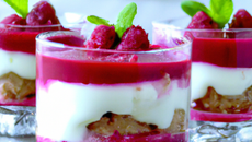 Verrines sablées aux framboises