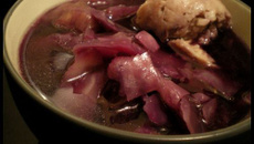 Soupe violine aux deux choux