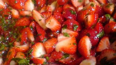 Verrine de compotée fraise - basilic