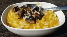 Risotto à la citrouille et aux champignons