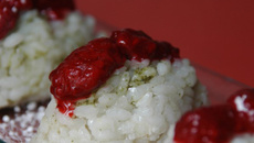 Sushis sucrés matcha et framboise