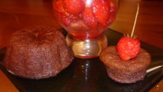 Fondant chocolat et son cœur rouge