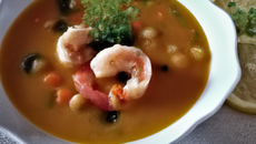 Soupe de crevettes aux lentilles