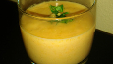 Velouté de carottes et pommes de terre au cumin et Saint morêt