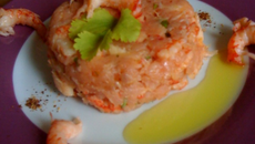 Tartare de veau et de queues d'écrevisse