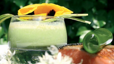 Truite du Pays Basque, risotto d'asperges vertes et capuccino de petits pois du Lot-et-Garonne