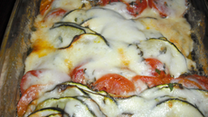 Gratin de tomates courgettes et mozzarella