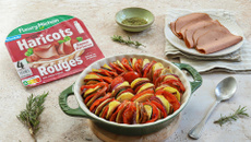 Tian de légumes aux tranches végé haricots rouges saveur barbecue