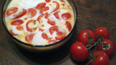 Gratin de riz à la mozzarella