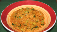 Riz safrané aux courgettes