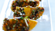 Kaki persimon et sa vinaigrette de légumes