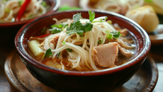 Soupe de porc et de nouilles comme à Pékin