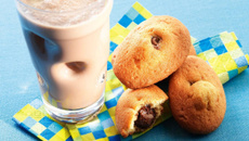 Madeleines cœur noisette et milkshake au chocolat
