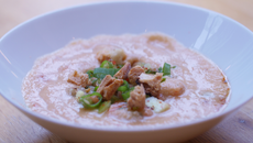Gaspacho de tomates plein champ et tartare de tomates