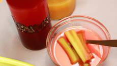 Vinaigre de rhubarbe et compote