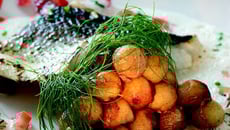 Billes de Princesse Amandine à la sarriette et bar flambé au pastis marin