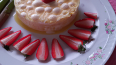 Pastilla asperges et écrevisses, écume de fraise