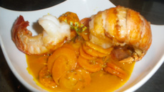 Des queues de langoustes au miel de crustacé