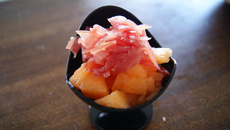 Verrine bacon et melon