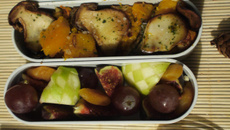 Courge butternut rotie aux cèpes et riz châtaigné