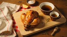 Coquelet à la peau qui croustille