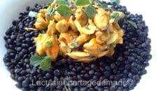 Moules lait de coco et lentilles beluga
