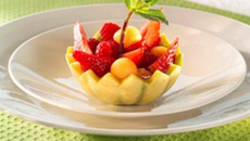 Nage de melon au vin liquoreux aromatisé à la chicorée