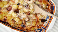 Gratin de gnocchis aux figues, poires et Comté