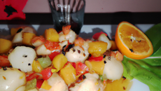 Poulet mariné manzana et litchis