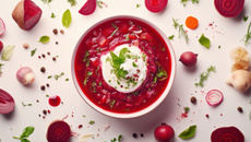 Petite soupe glacée et ses billes de gaufrettes