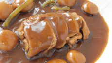 Filet de porc au jus de bière brune