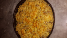 Gratin de pâtes aux champignons au morbier