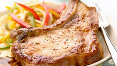 Côte de porc marinée, caramélisée au citron