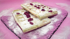 Gaufres matcha aux cranberries