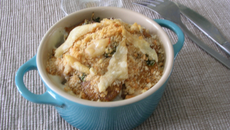 Gratin de topinambours et châtaignes aux cèpes