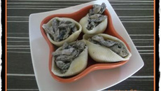 Tartare de champignons en coque de conchiglioni