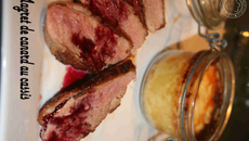 Magret de canard au cassis et gratin dauphinois au palet de bourgogne